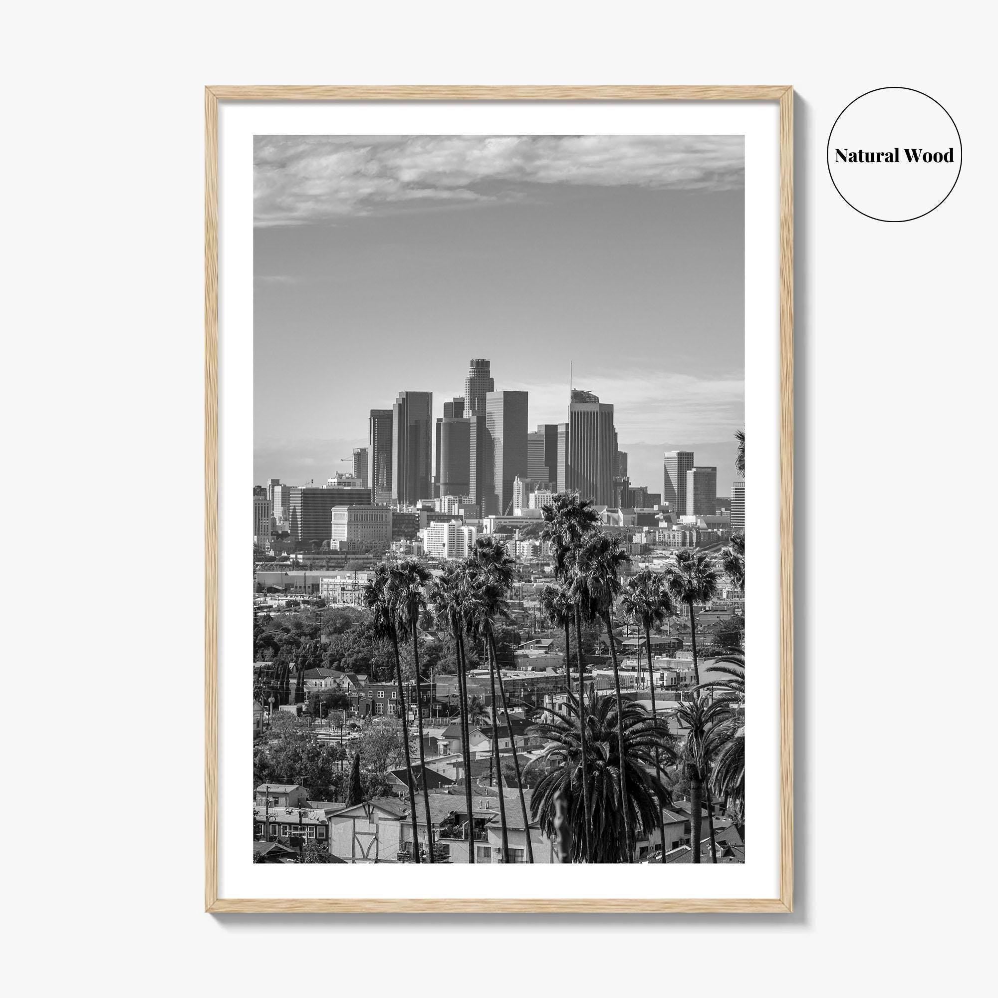 Los Angeles Skyline Black and White Fine Art Photo Print, Downtown, California Poster
