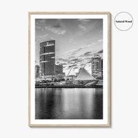 Milwaukee Skyline Black and White Fine Art Photo Print, Wisconsin, Lake Michigan Poster