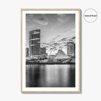 Milwaukee Skyline Black and White Fine Art Photo Print, Wisconsin, Lake Michigan Poster