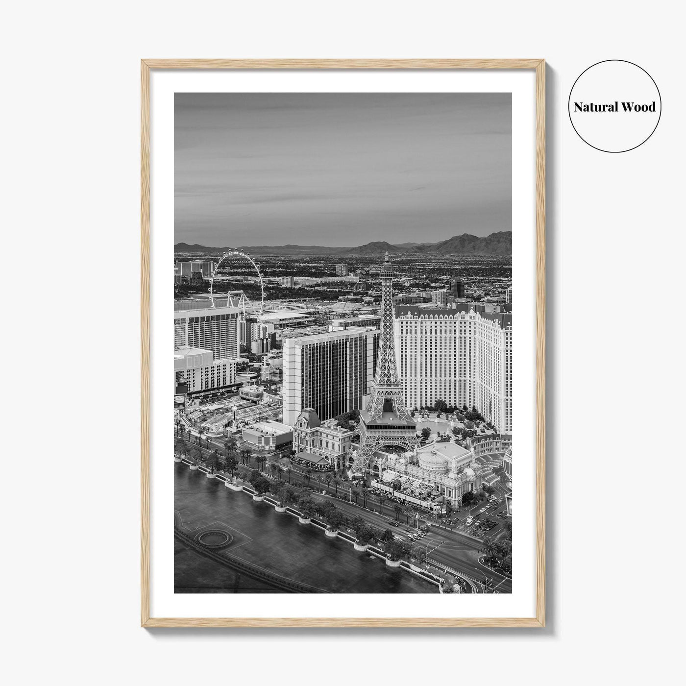 Las Vegas Skyline Black and White Fine Art Photo Print, Strip Nevada Poster