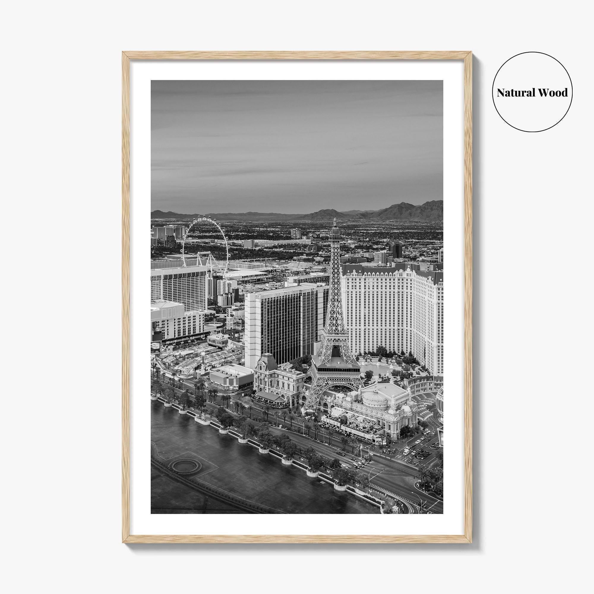 Las Vegas Skyline Black and White Fine Art Photo Print, Strip Nevada Poster
