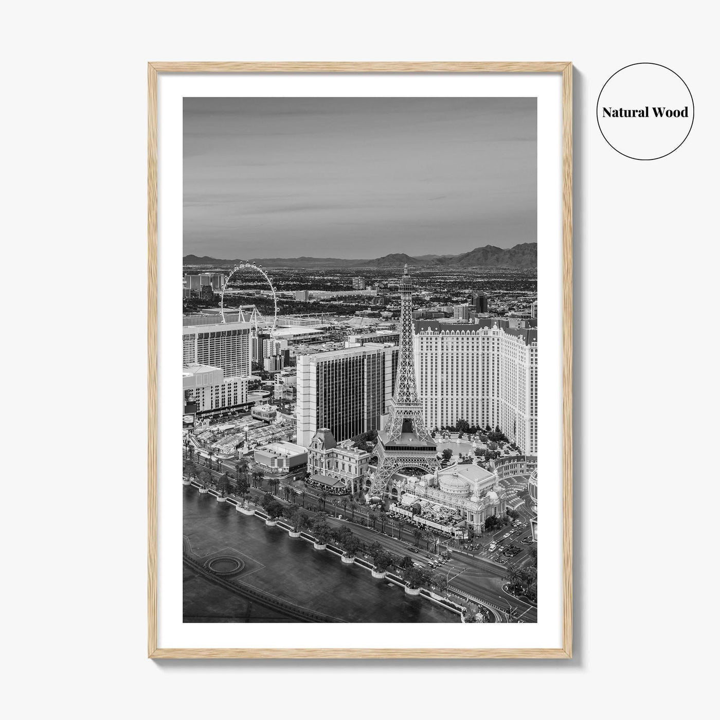 Las Vegas Skyline Black and White Fine Art Photo Print, Strip Nevada Poster