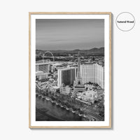 Las Vegas Skyline Black and White Fine Art Photo Print, Strip Nevada Poster