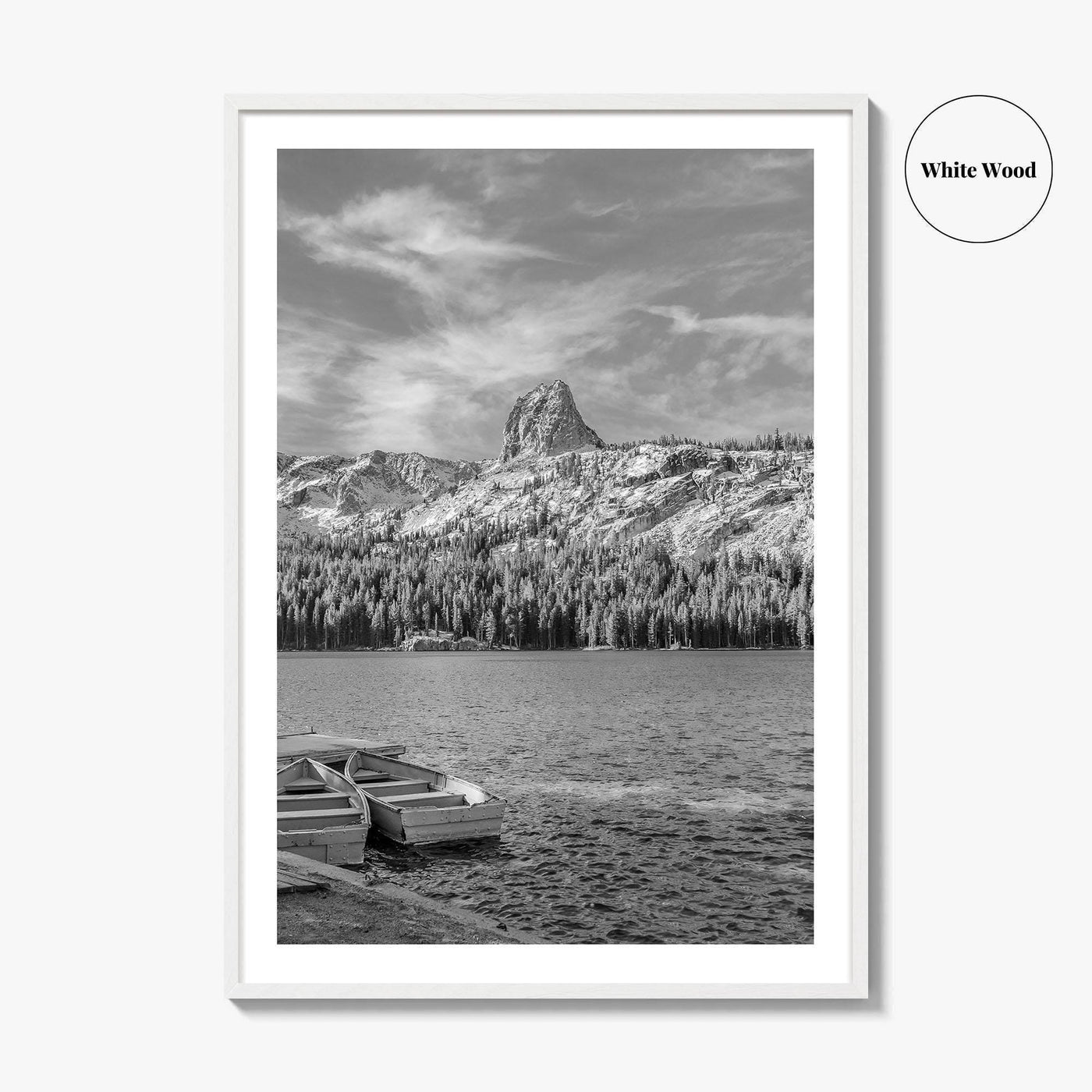 Mammoth Lakes Black and White Fine Art Photo Print, Lake George, Crystal Crag, California