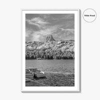 Mammoth Lakes Black and White Fine Art Photo Print, Lake George, Crystal Crag, California