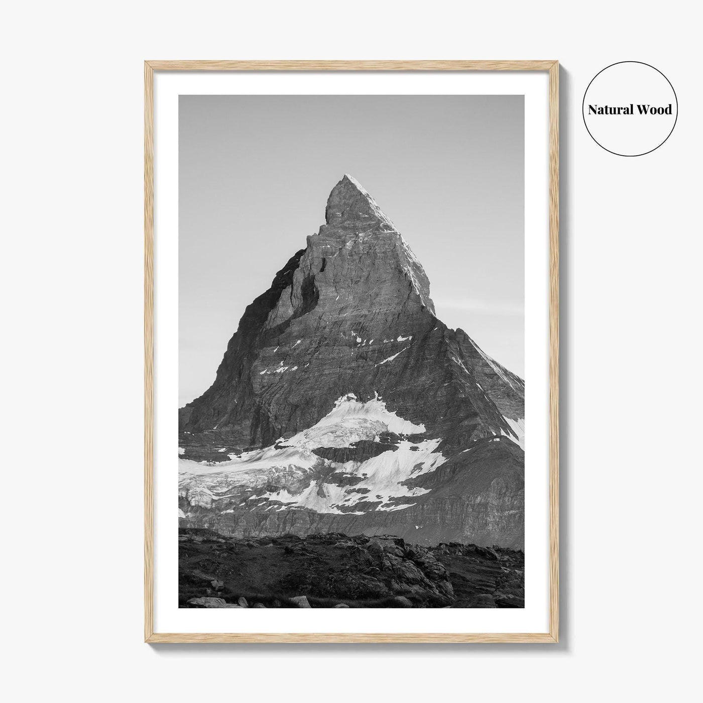 Matterhorn Black and White Fine Art Photo Print, Zermatt, Swiss Alps, Switzerland Wall Poster