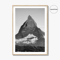 Matterhorn Black and White Fine Art Photo Print, Zermatt, Swiss Alps, Switzerland Wall Poster