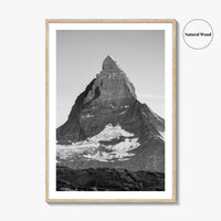 Matterhorn Black and White Fine Art Photo Print, Zermatt, Swiss Alps, Switzerland Wall Poster