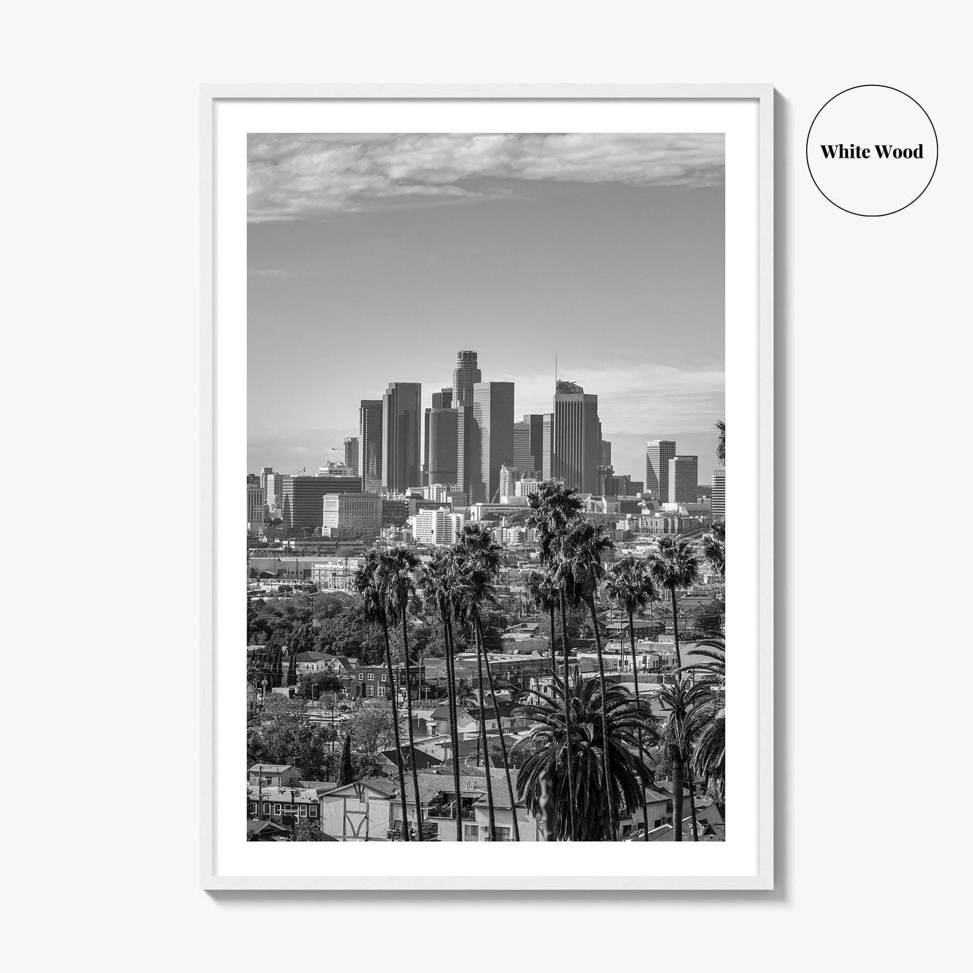 Los Angeles Skyline Black and White Fine Art Photo Print, Downtown, California Poster