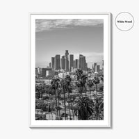 Los Angeles Skyline Black and White Fine Art Photo Print, Downtown, California Poster