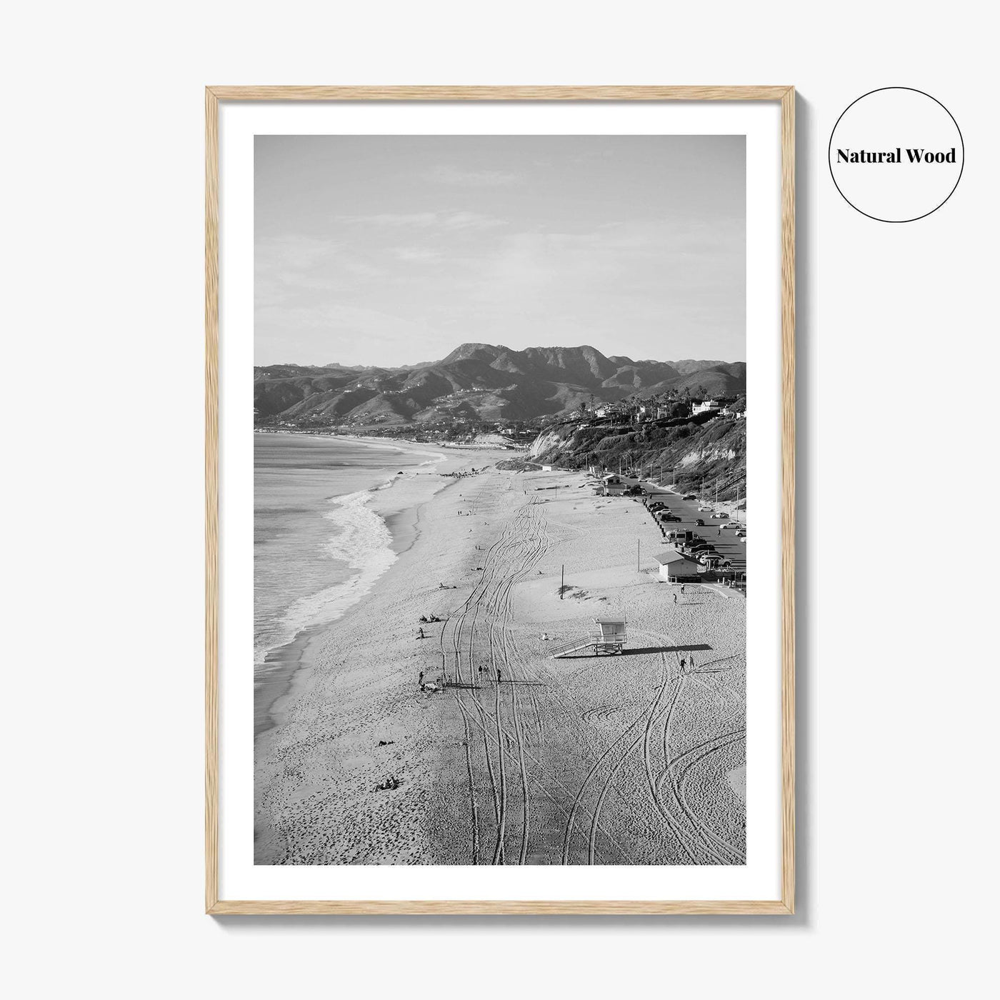 Malibu Black and White Fine Art Photo Print, Zuma Beach, Aerial, California, Wall Decor