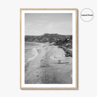 Malibu Black and White Fine Art Photo Print, Zuma Beach, Aerial, California, Wall Decor