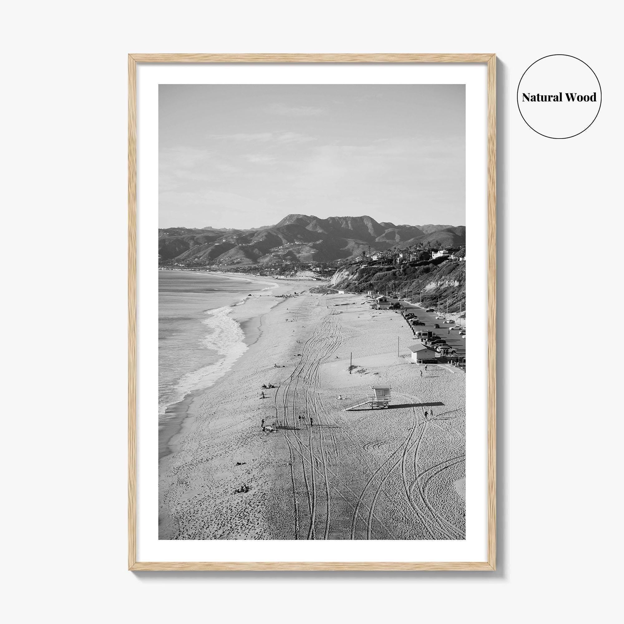 Malibu Black and White Fine Art Photo Print, Zuma Beach, Aerial, California, Wall Decor