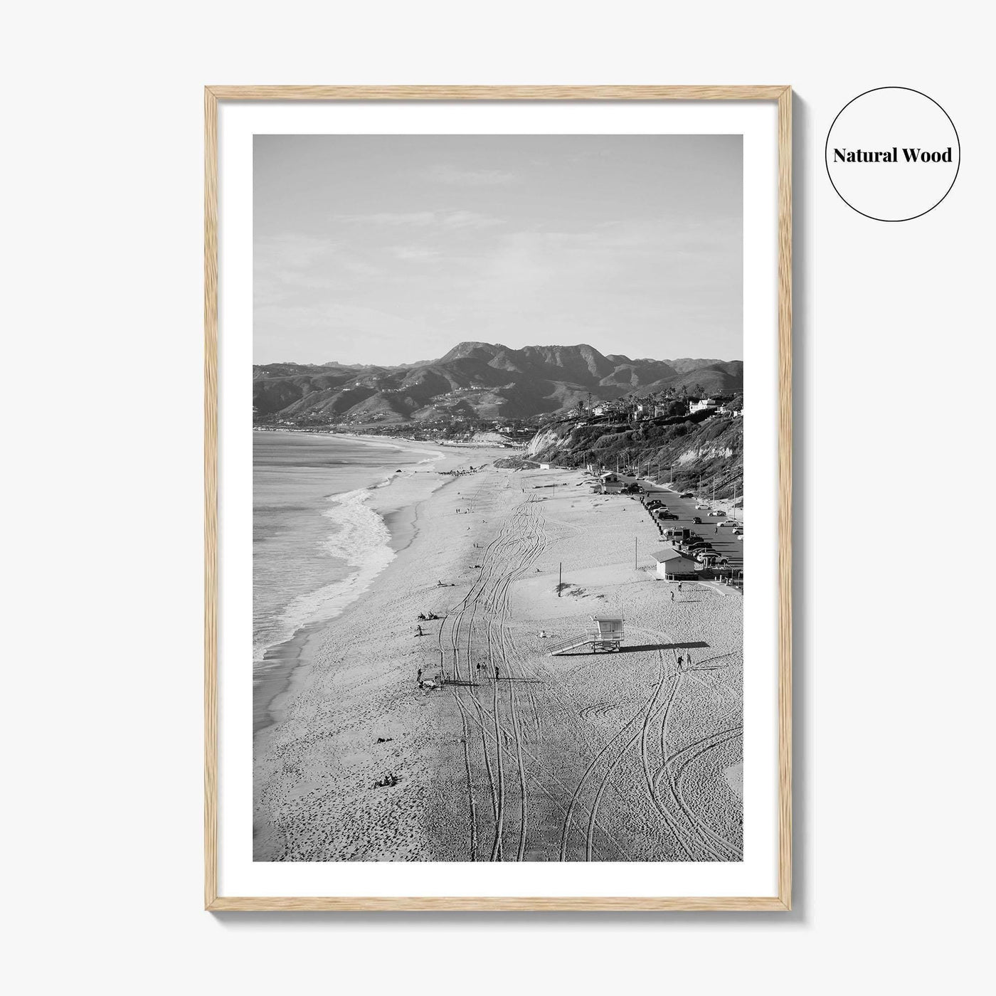 Malibu Black and White Fine Art Photo Print, Zuma Beach, Aerial, California, Wall Decor