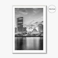 Milwaukee Skyline Black and White Fine Art Photo Print, Wisconsin, Lake Michigan Poster