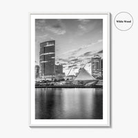 Milwaukee Skyline Black and White Fine Art Photo Print, Wisconsin, Lake Michigan Poster