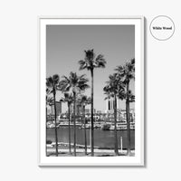 Long Beach Skyline Black and White Fine Art Photo Print, California Poster