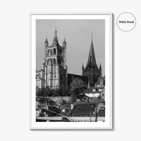 Lausanne Black and White Fine Art Photo Print, Vaud, Lake Geneva, Switzerland Wall Decor