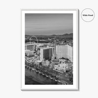 Las Vegas Skyline Black and White Fine Art Photo Print, Strip Nevada Poster