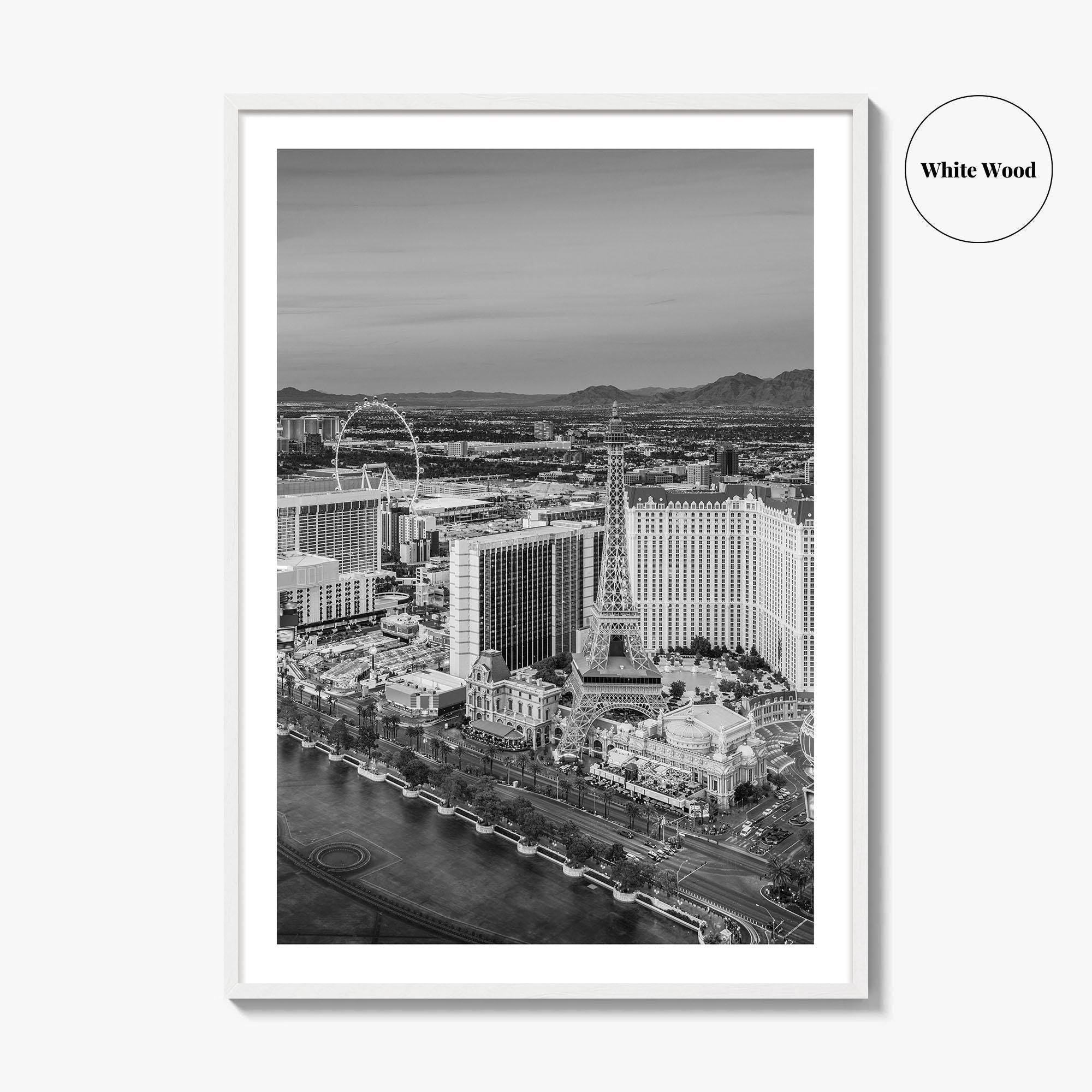 Las Vegas Skyline Black and White Fine Art Photo Print, Strip Nevada Poster