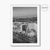 Las Vegas Skyline Black and White Fine Art Photo Print, Strip Nevada Poster