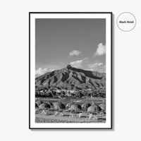 Marbella Black and White Fine Art Photo Print, Mountain View Panoramic, Malaga Spain Poster