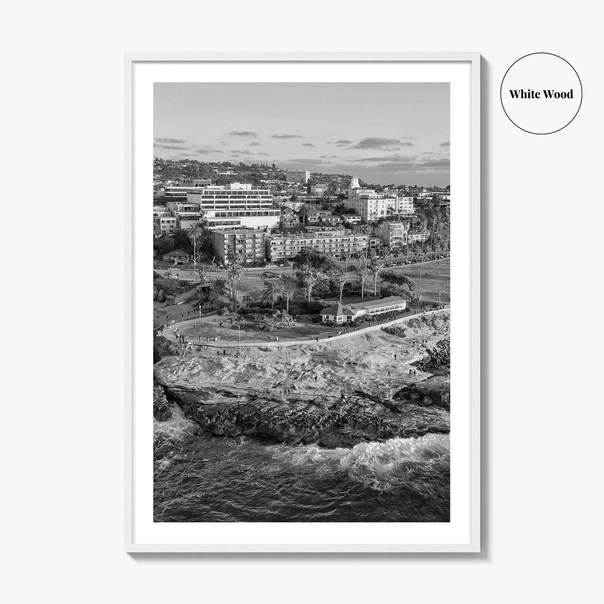La Jolla Cove Black and White Fine Art Photo Print, San Diego Poster Poster