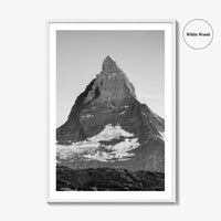 Matterhorn Black and White Fine Art Photo Print, Zermatt, Swiss Alps, Switzerland Wall Poster