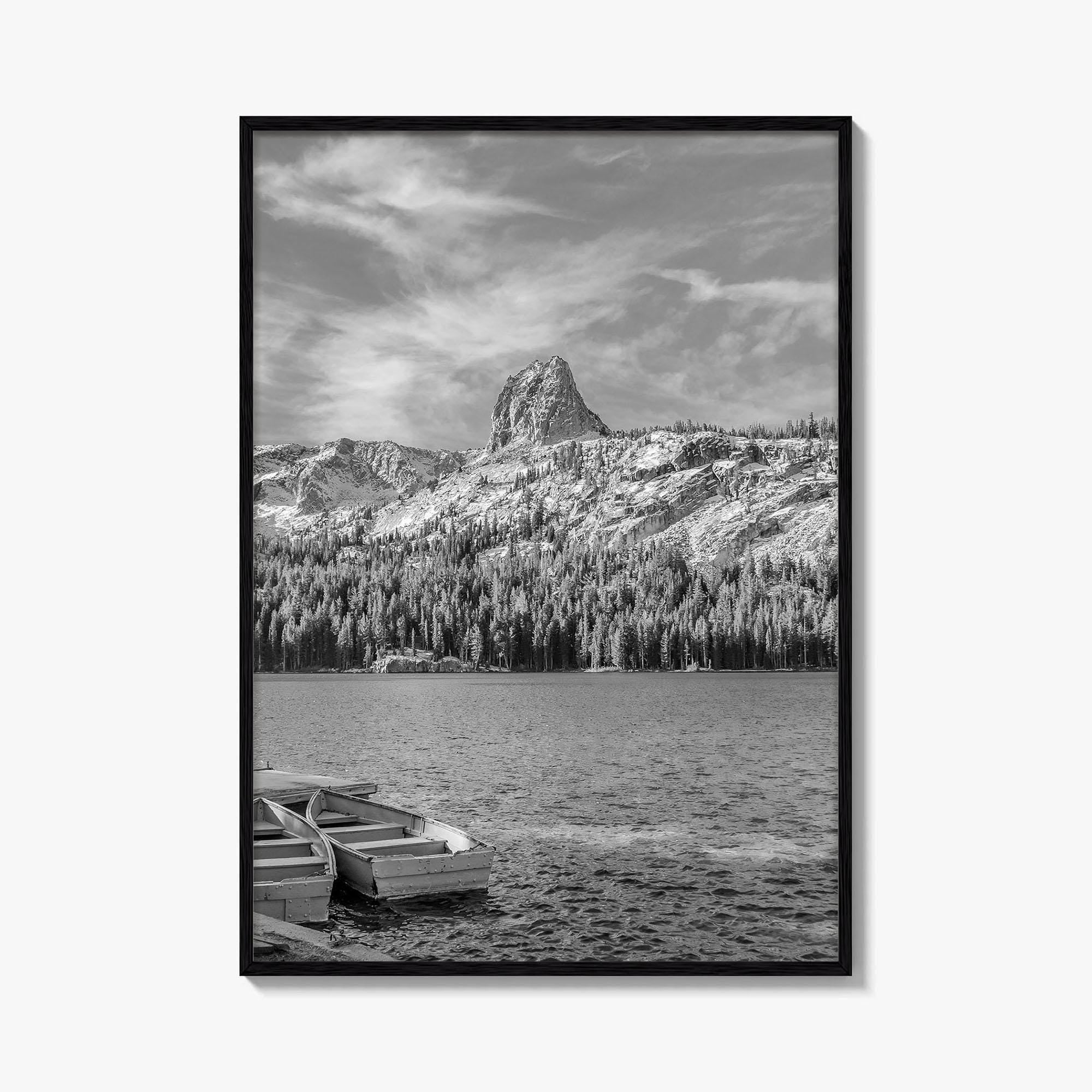 Mammoth Lakes Black and White Fine Art Photo Print, Lake George, Crystal Crag, California