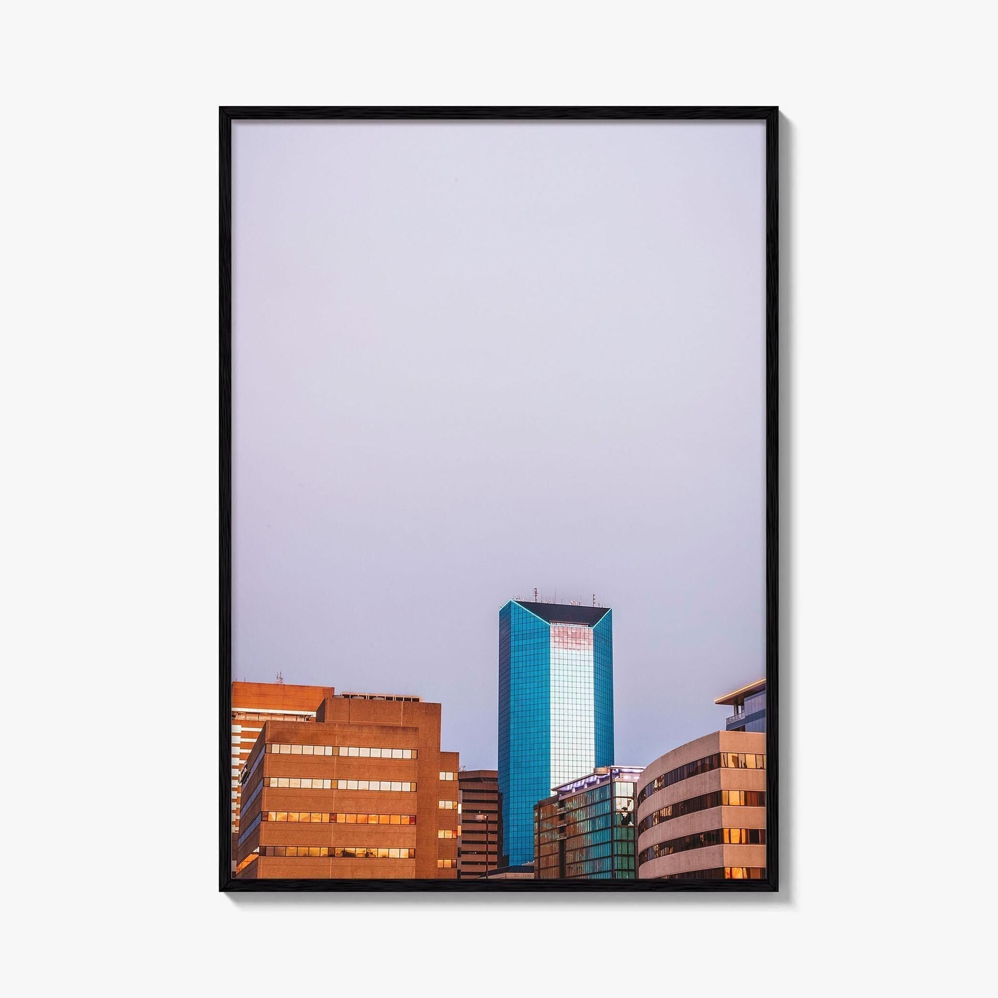 Lexington Kentucky Violet Skyline Fine Art Photo Print, Downtown Wall Decor Poster, USA