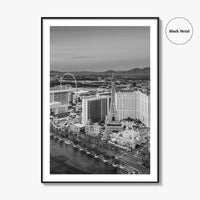 Las Vegas Skyline Black and White Fine Art Photo Print, Strip Nevada Poster