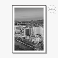 Las Vegas Skyline Black and White Fine Art Photo Print, Strip Nevada Poster