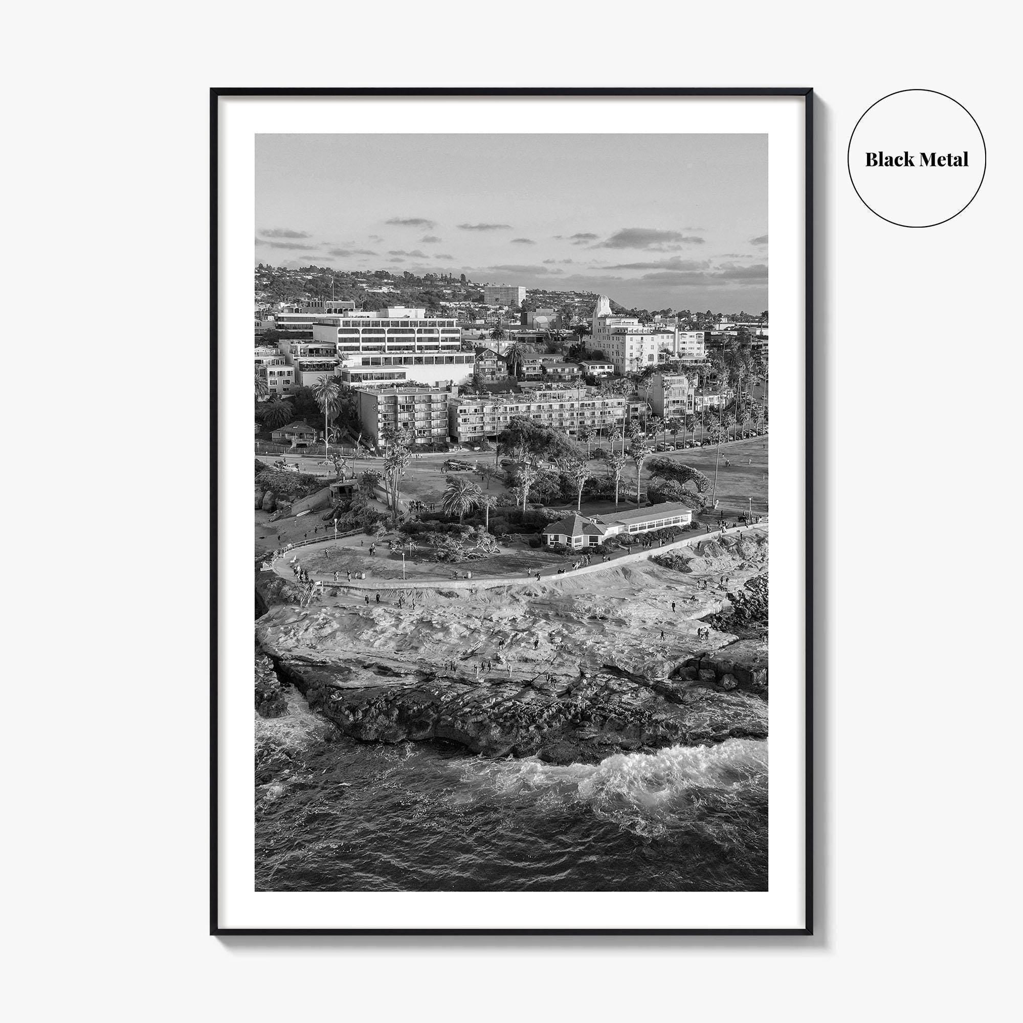La Jolla Cove Black and White Fine Art Photo Print, San Diego Poster Poster