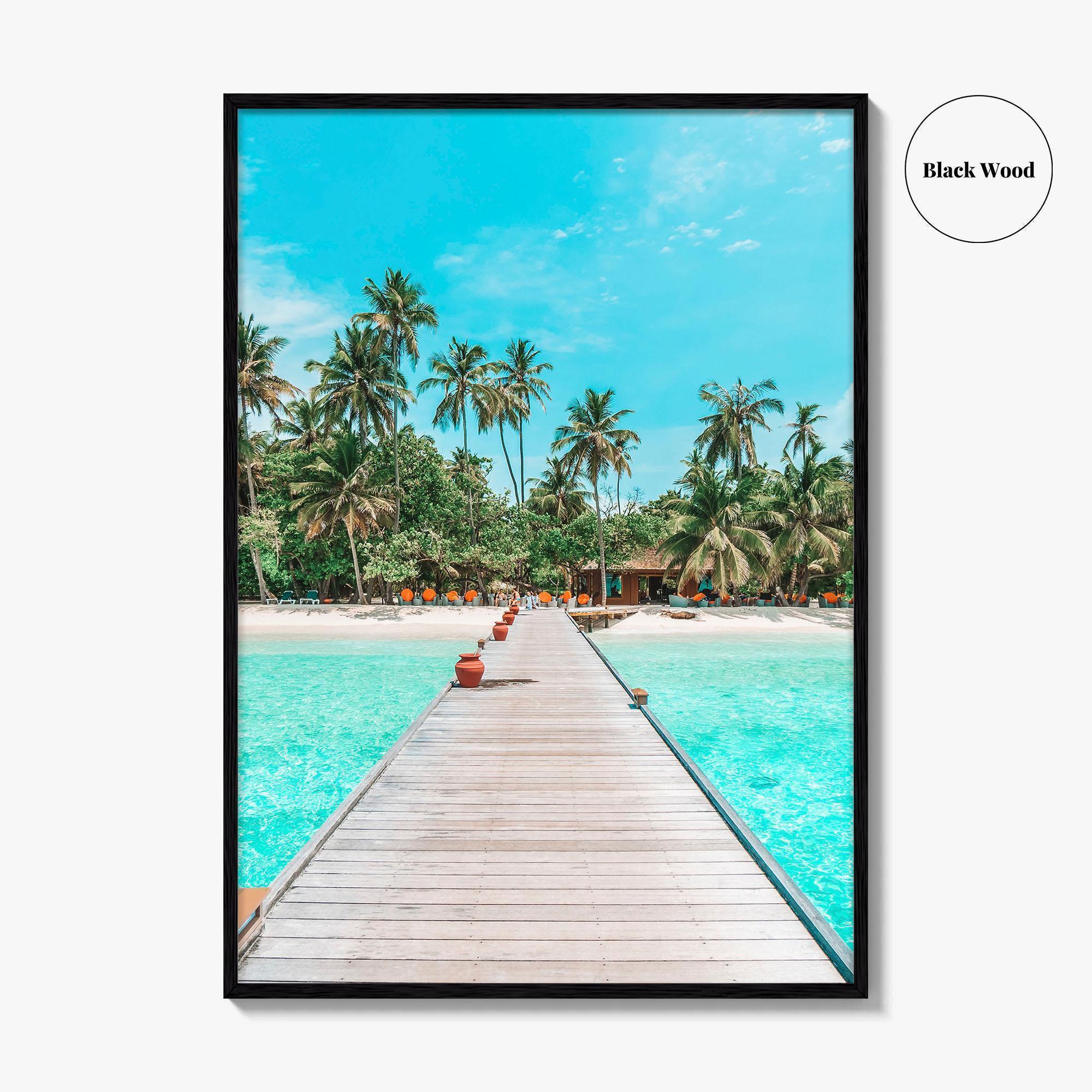 Maldives Fine Art Photo Print, Tropical Beach Island, Coconut Palm Poster