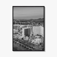 Las Vegas Skyline Black and White Fine Art Photo Print, Strip Nevada Poster