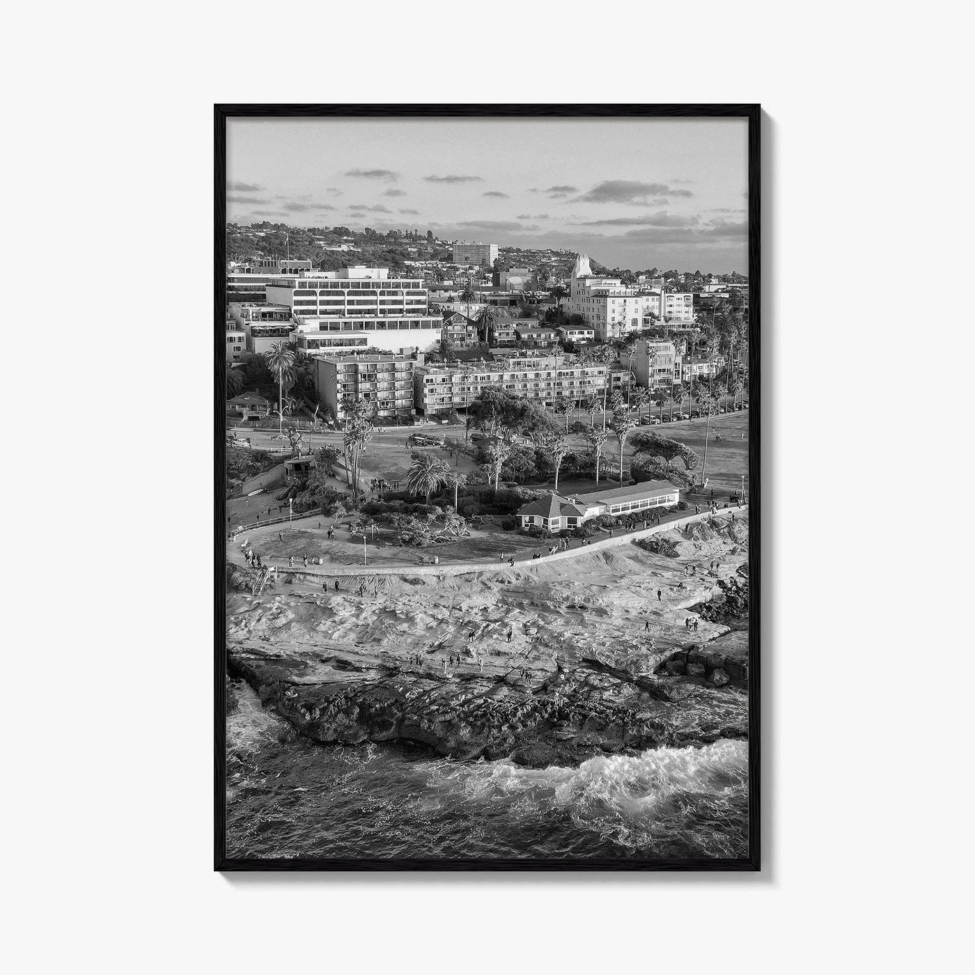 La Jolla Cove Black and White Fine Art Photo Print, San Diego Poster Poster