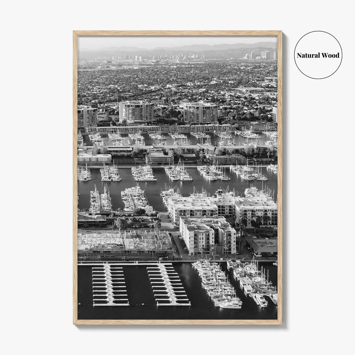 Marina Del Rey Black and White Fine Art Photo Print, Los Angeles California Poster