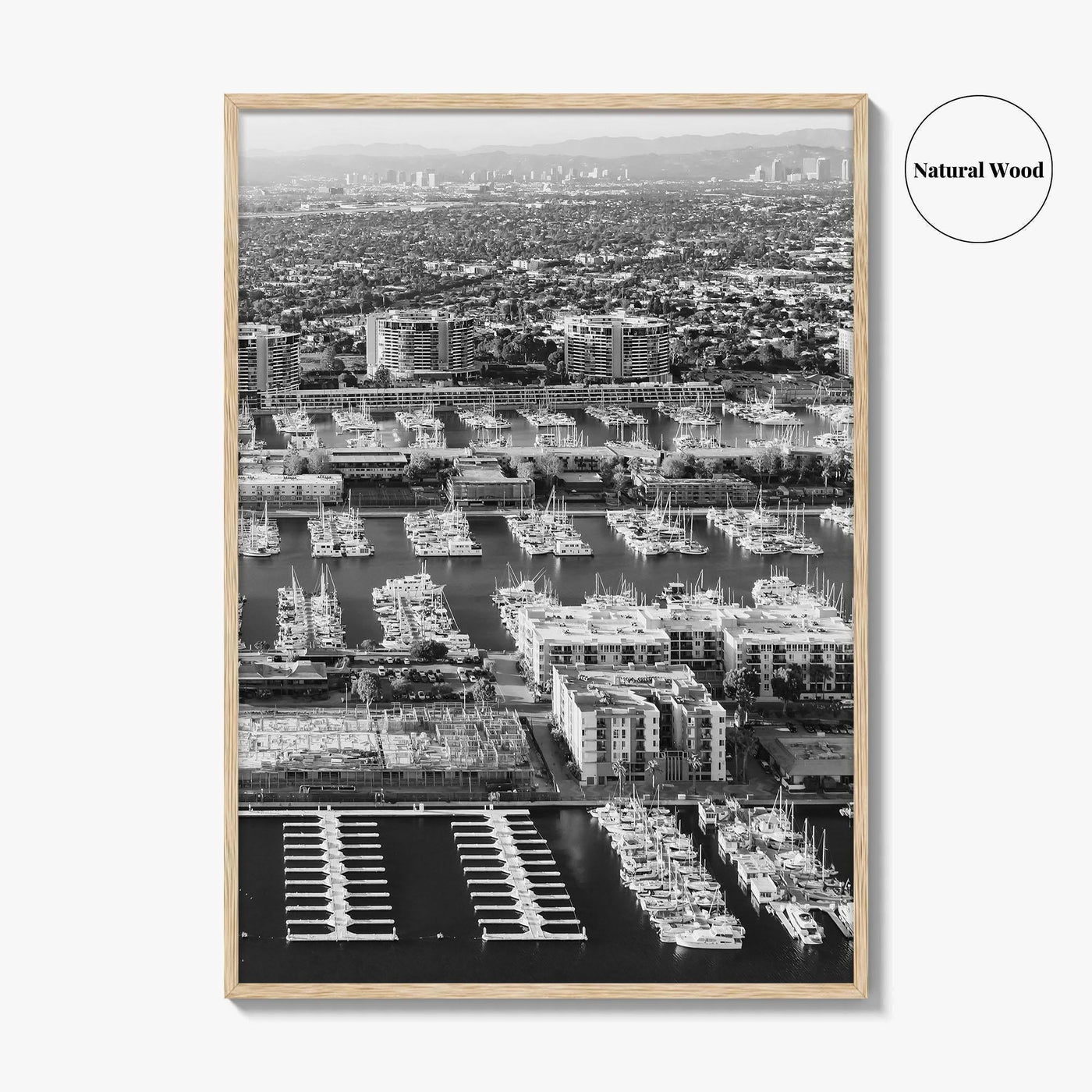 Marina Del Rey Black and White Fine Art Photo Print, Los Angeles California Poster