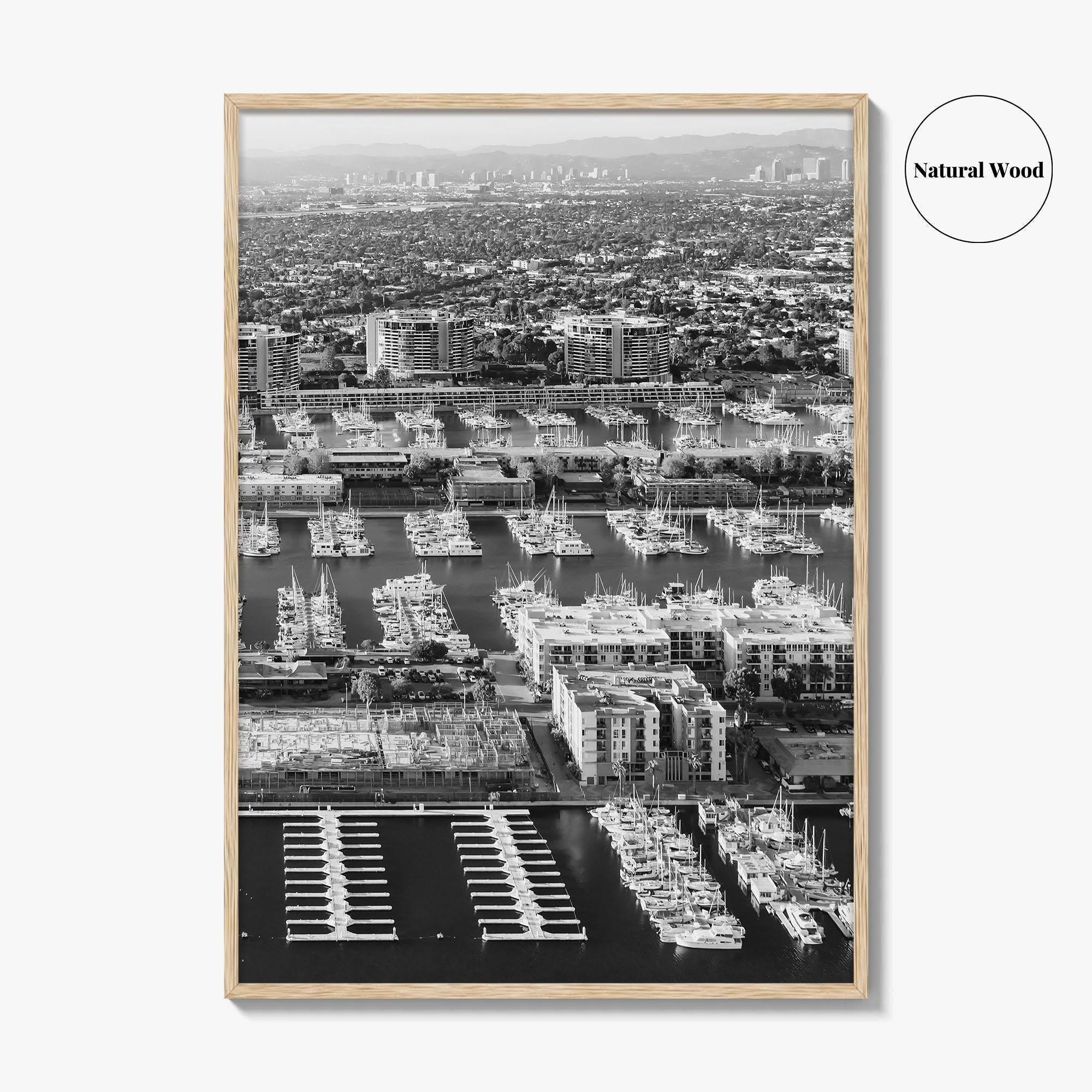 Marina Del Rey Black and White Fine Art Photo Print, Los Angeles California Poster