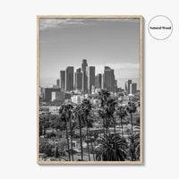 Los Angeles Skyline Black and White Fine Art Photo Print, Downtown, California Poster