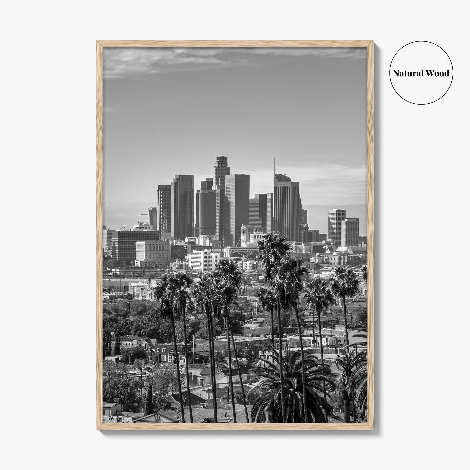 Los Angeles Skyline Black and White Fine Art Photo Print, Downtown, California Poster