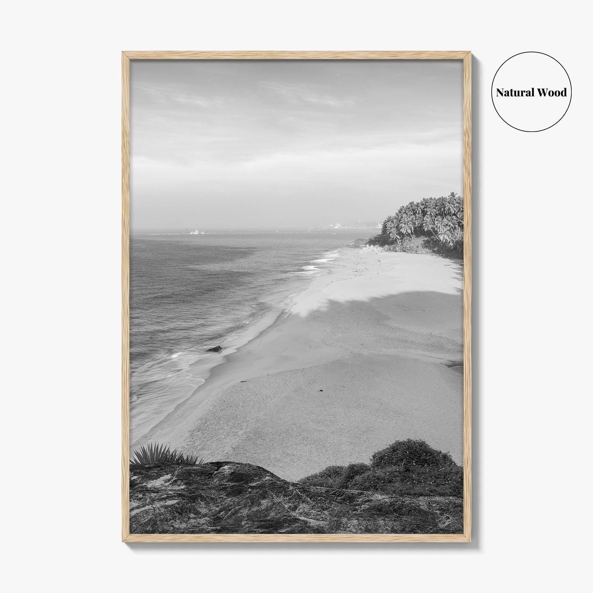 Kerala Black and White Fine Art Photo Print, Kovalam Beach, India Poster