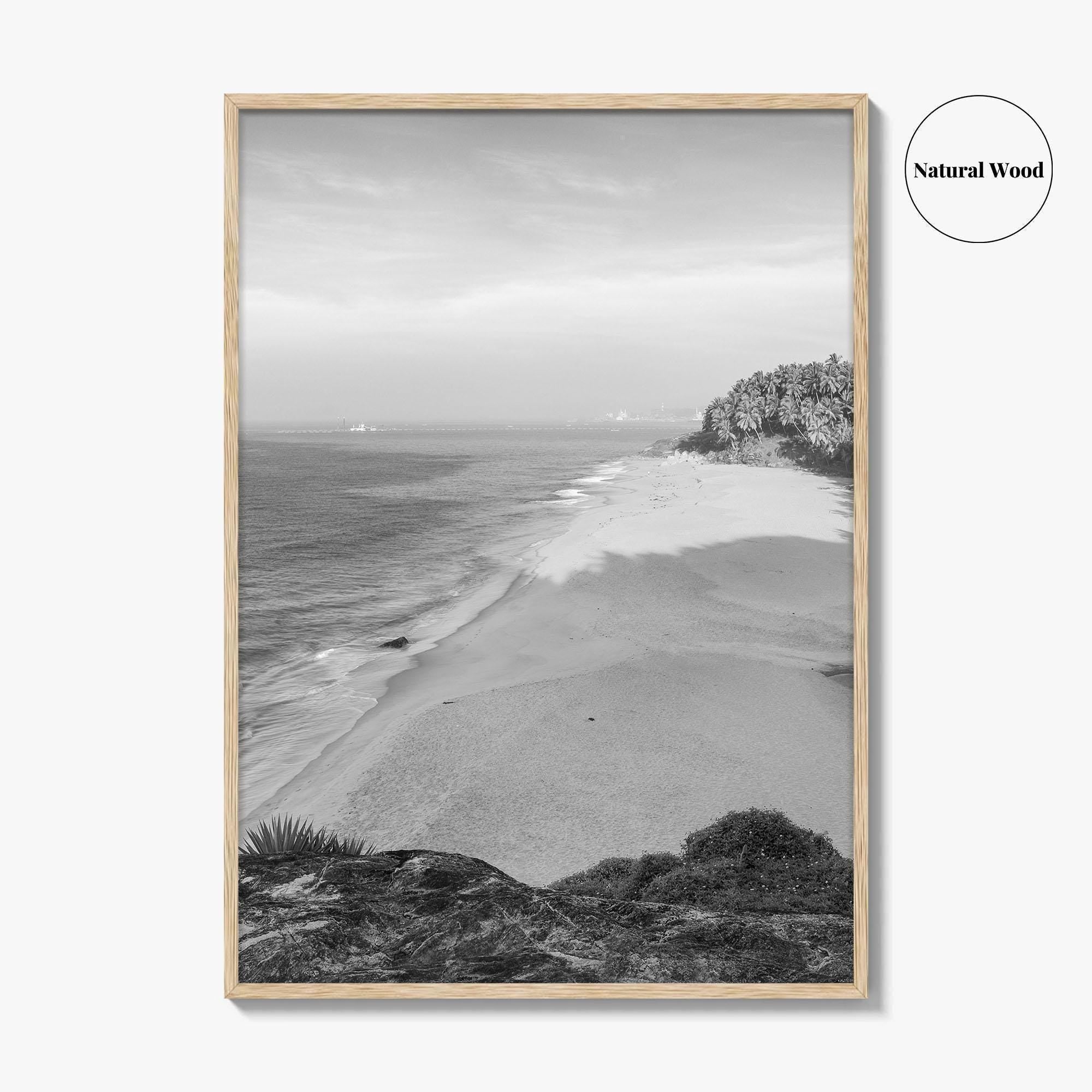 Kerala Black and White Fine Art Photo Print, Kovalam Beach, India Poster