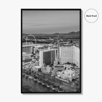 Las Vegas Skyline Black and White Fine Art Photo Print, Strip Nevada Poster