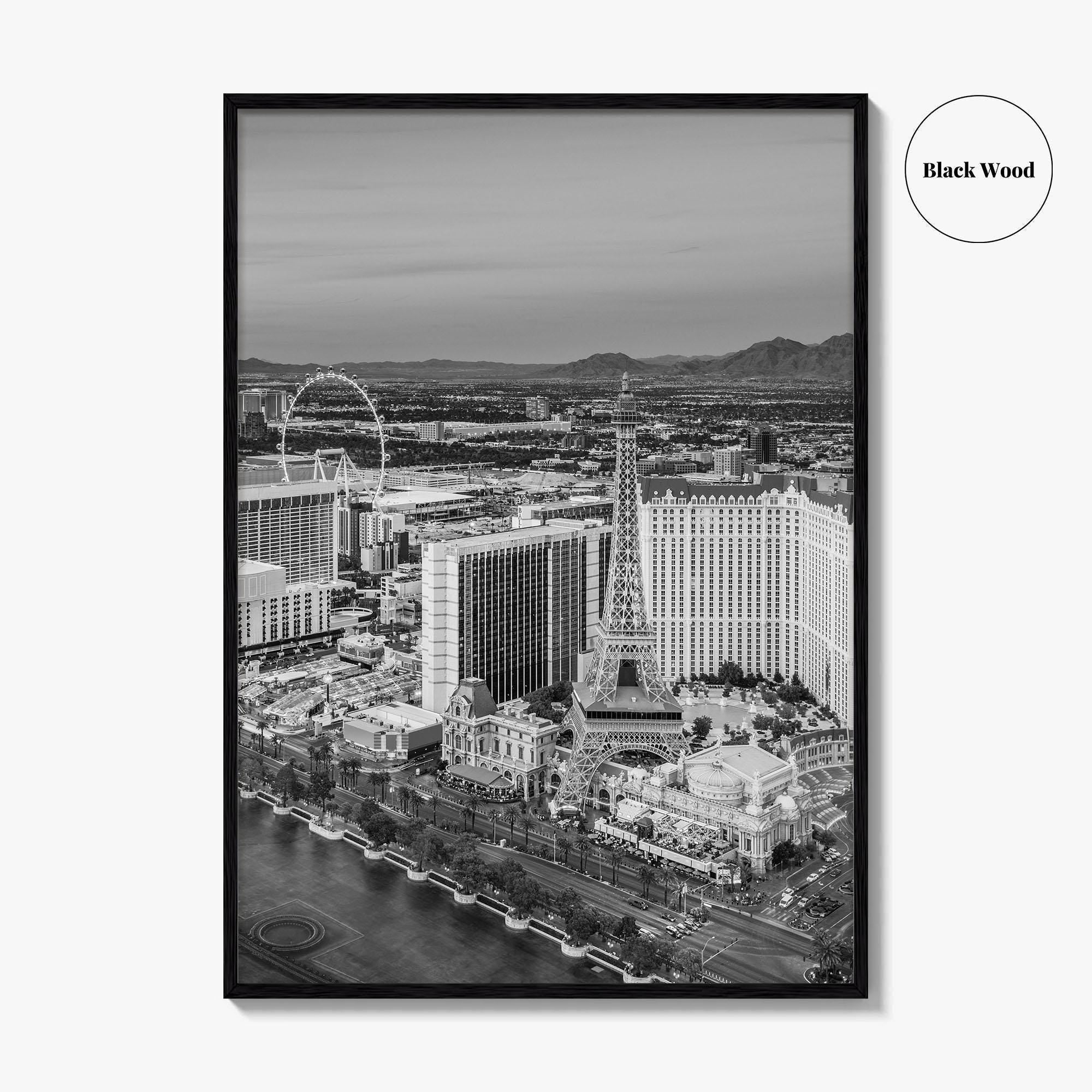 Las Vegas Skyline Black and White Fine Art Photo Print, Strip Nevada Poster