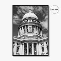 Madison Black and White Fine Art Photo Print, Wisconsin Capitol Building, Wisconsin Poster