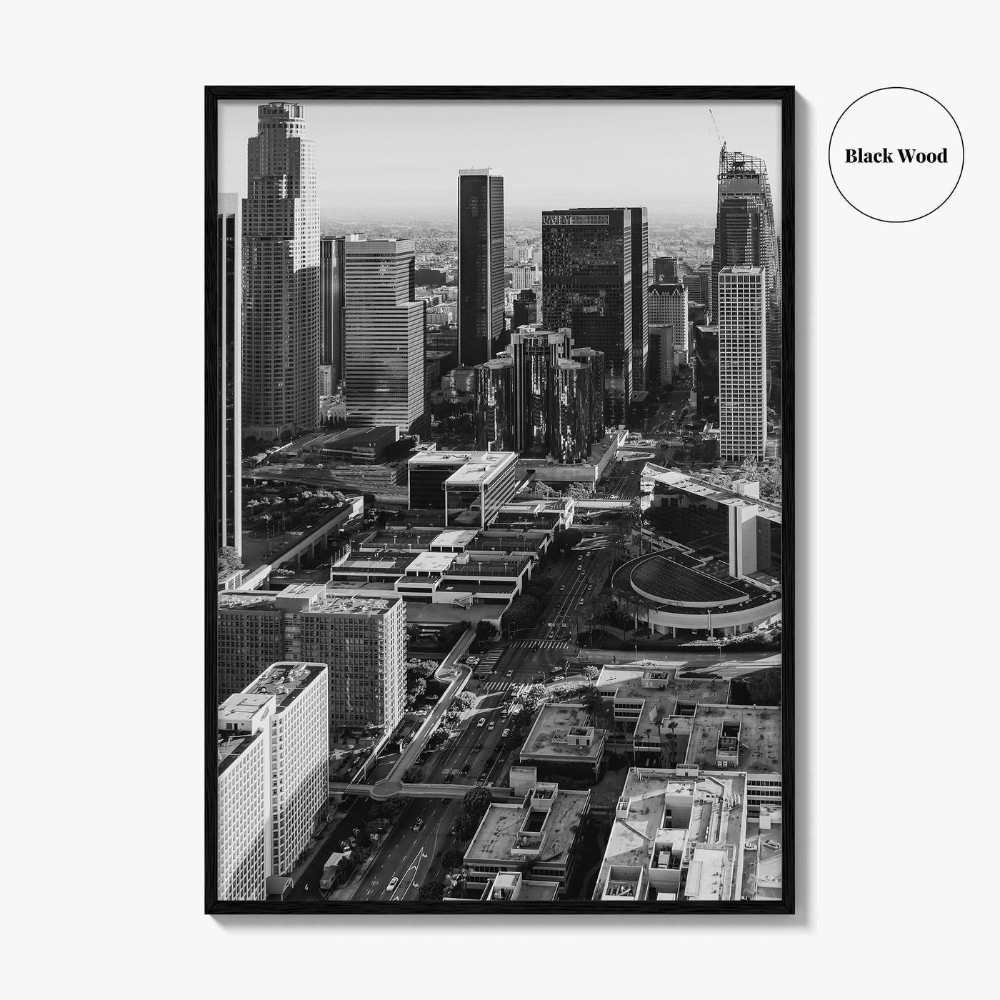 Los Angeles Skyline Black and White Fine Art Photo Print, DTLA, California Poster