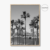 Long Beach Skyline Black and White Fine Art Photo Print, California Poster