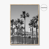 Long Beach Skyline Black and White Fine Art Photo Print, California Poster