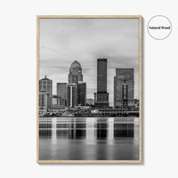 Louisville Skyline Black and White Fine Art Photo Print, Kentucky, USA, Wall Decor Poster